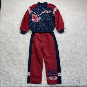 2008 Spider-Man Boys Track Suit Zip Up Jacket And Pants Size 6 Vintage Read*